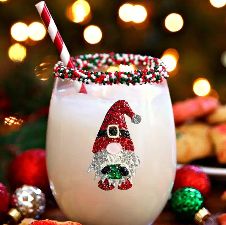 Gnome Jeweled Stemless Wine Glass