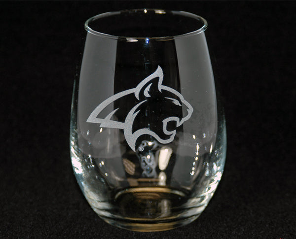 Montana State University Etched Stemless Wine Glass