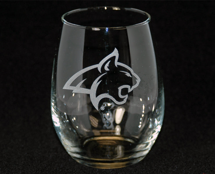 Montana State University Etched Stemless Wine Glass