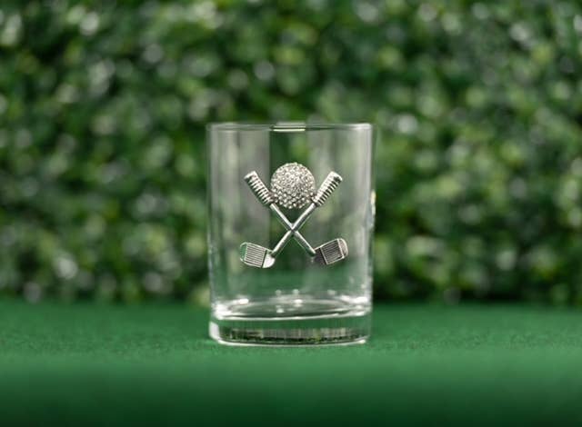 Golf Clubs Old Fashioned Glass