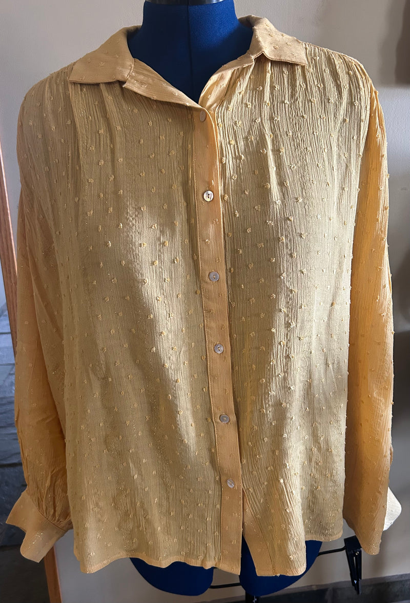 Golden Oversized Woven Shirt