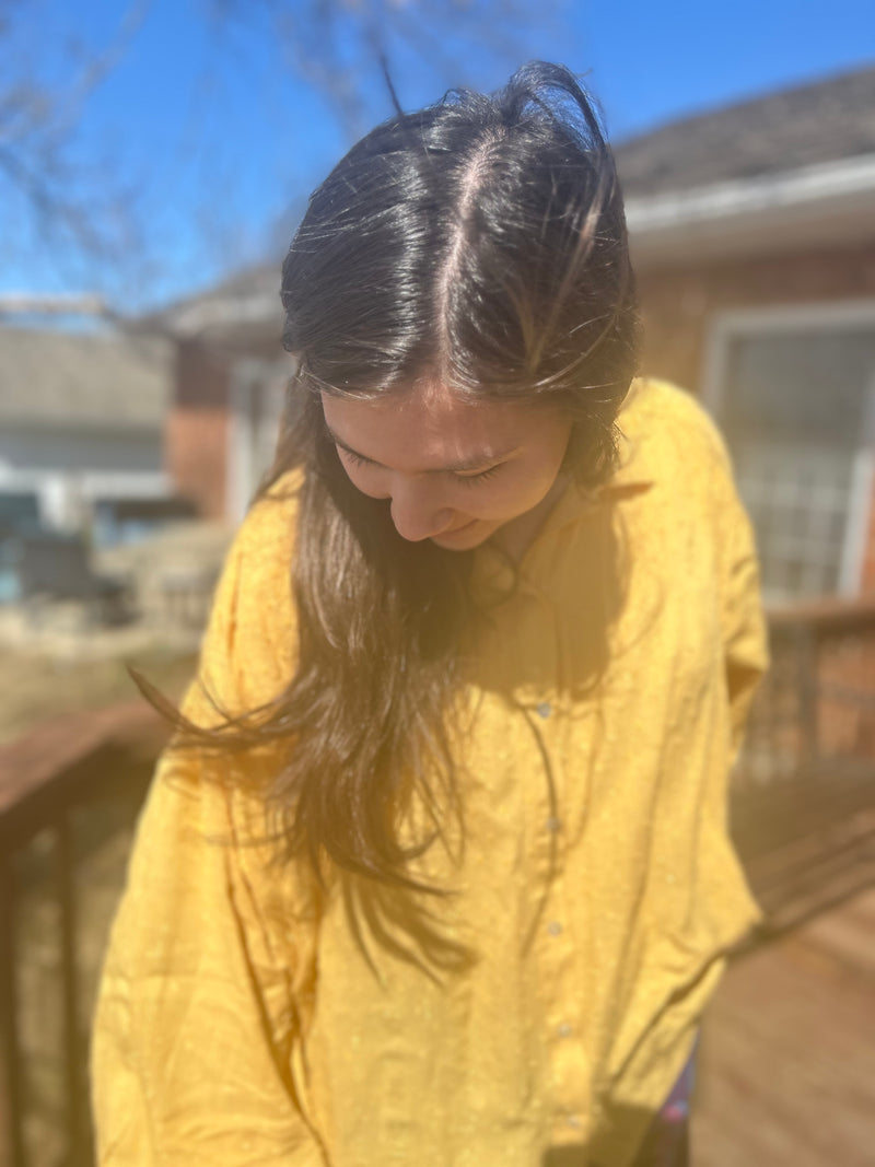 Golden Oversized Woven Shirt