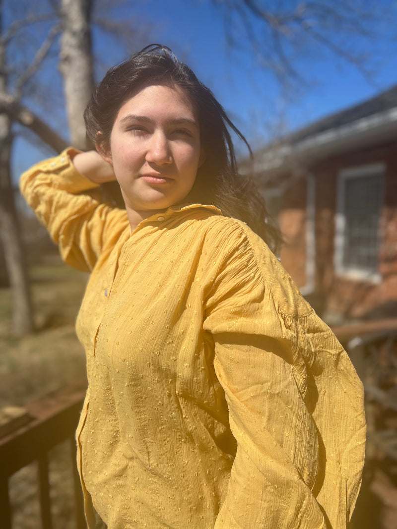 Golden Oversized Woven Shirt