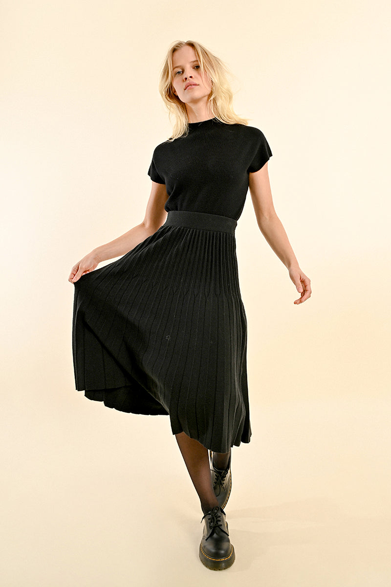 Pleated Midi Skirt