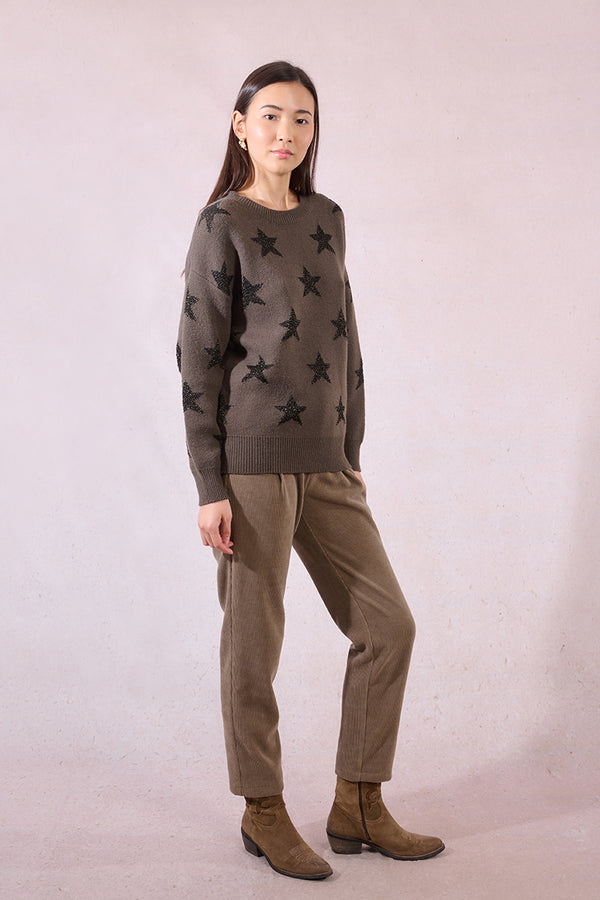 Ladies Knitted Star Sweater