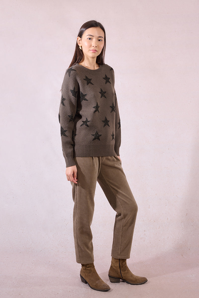Ladies Knitted Star Sweater