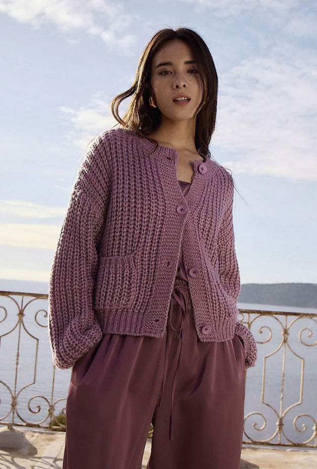 Ladies Chunky Knit Cardigan