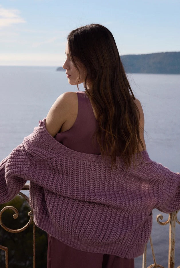 Ladies Chunky Knit Cardigan