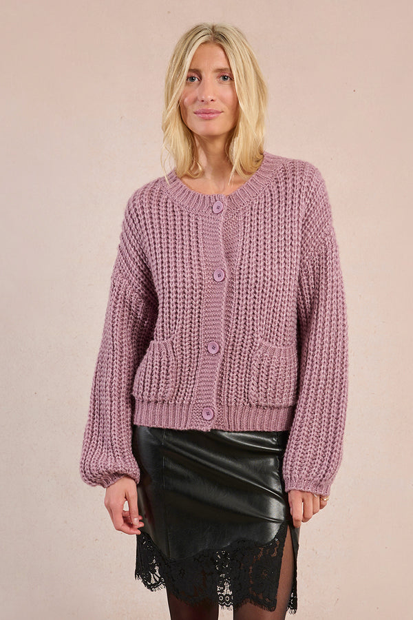 Ladies Chunky Knit Cardigan