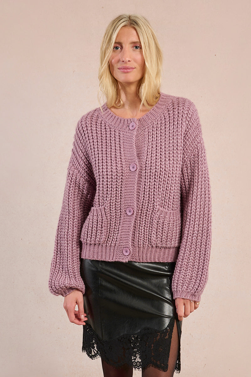 Ladies Chunky Knit Cardigan