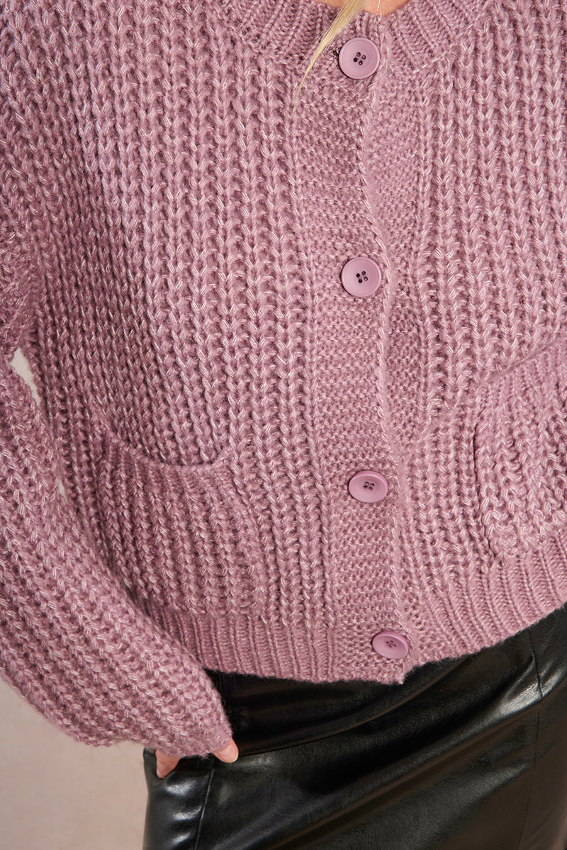 Ladies Chunky Knit Cardigan