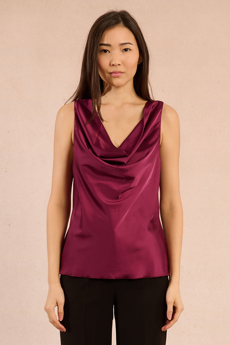 Ladies Cowl Neck Sleeveless Top