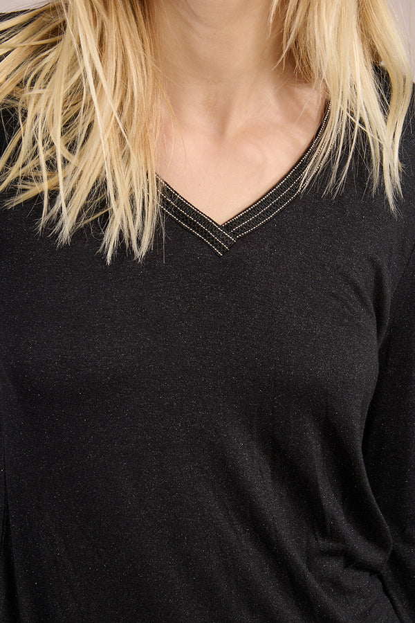 Ladies Long Sleeve V-Neck T-shirt