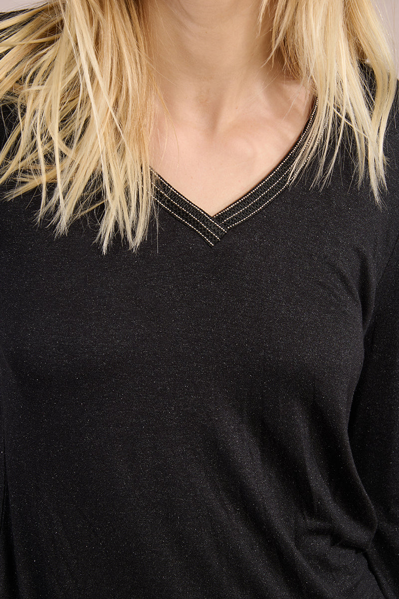 Ladies Long Sleeve V-Neck T-shirt