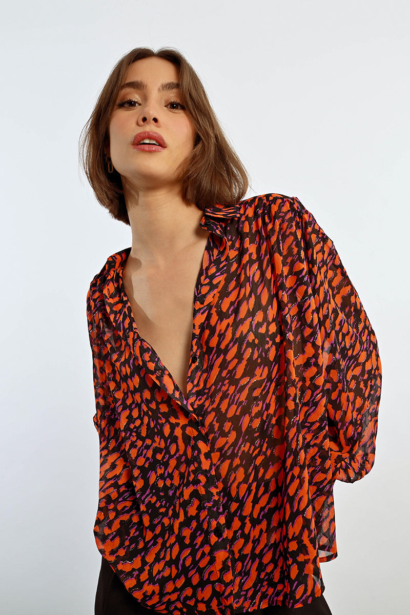 Graphic Voile Blouse