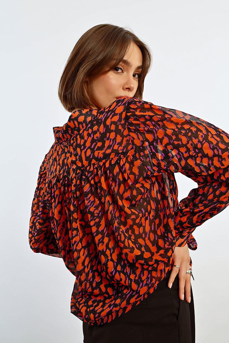 Graphic Voile Blouse