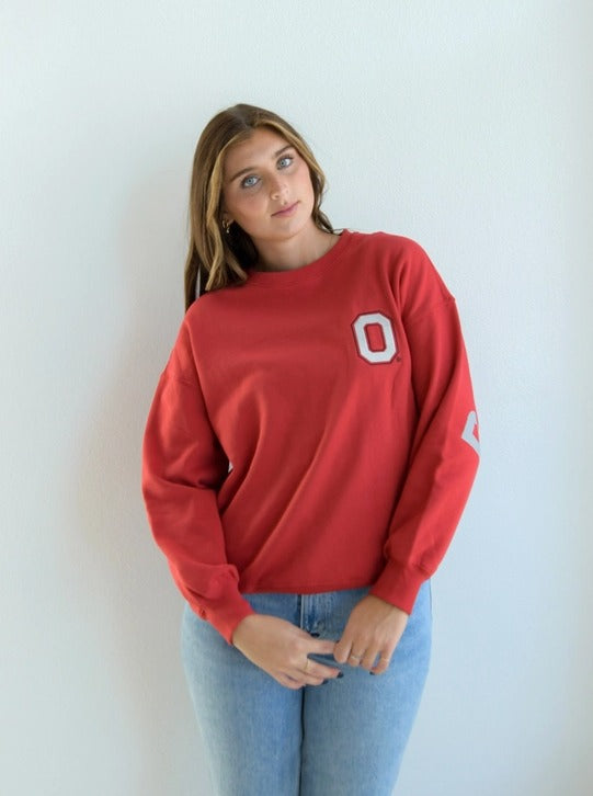 Ohio State Barkley Split Lantern Sleeve Crew