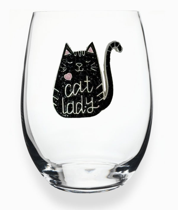 Cat Lady Wine Glass