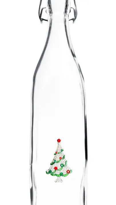 Swing Top Christmas Jeweled Water Bottle