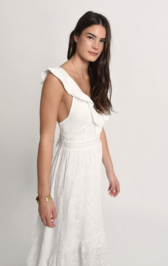 Molly Bracken - Long Dress with Crossed Straps in The Back - White - Xs Molly Bracken - Long Dress with Crossed Straps in The Back - White - Xs