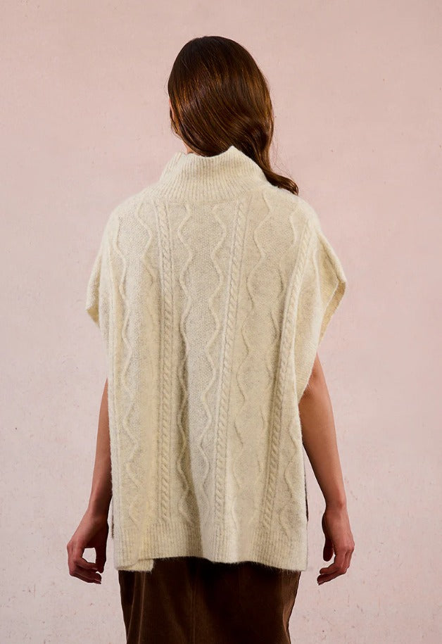 Ladies Sleeveless Sweater, Poncho Style