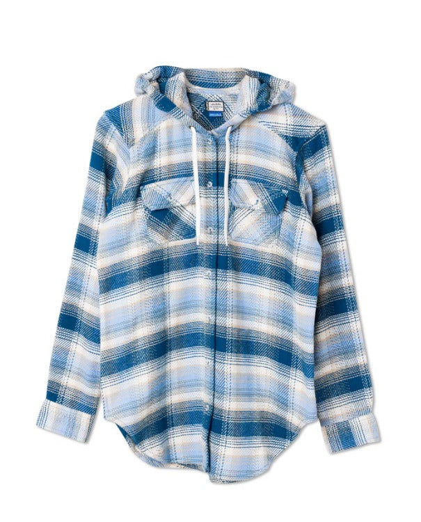 Jess Flannel Button Down Hoodie