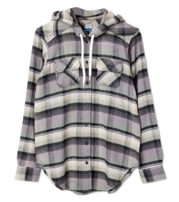 Jess Flannel Button Down Hoodie