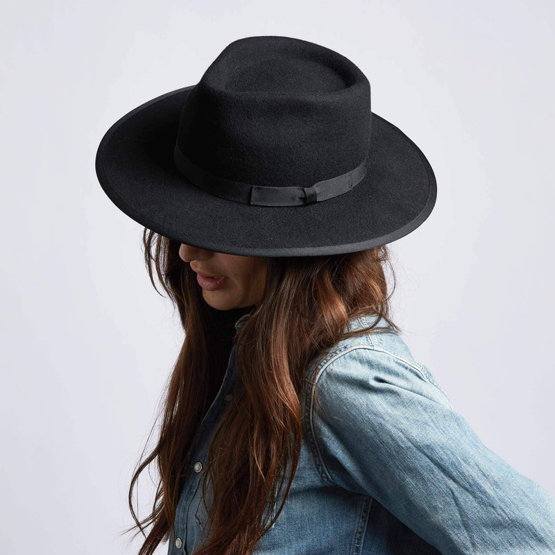 Bondi - Womens Wide Brim Felt Fedora Hat