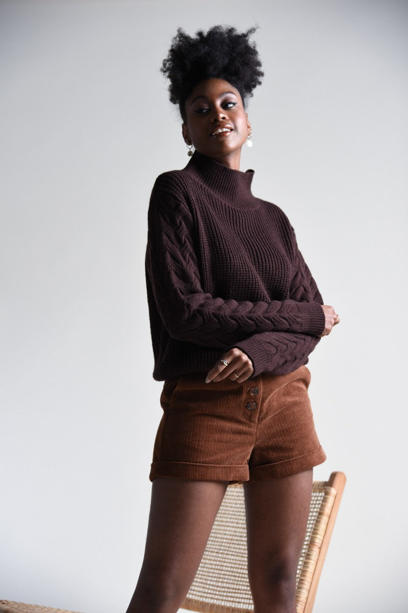 STAND COLLAR JUMPER KNITTED SWEATER