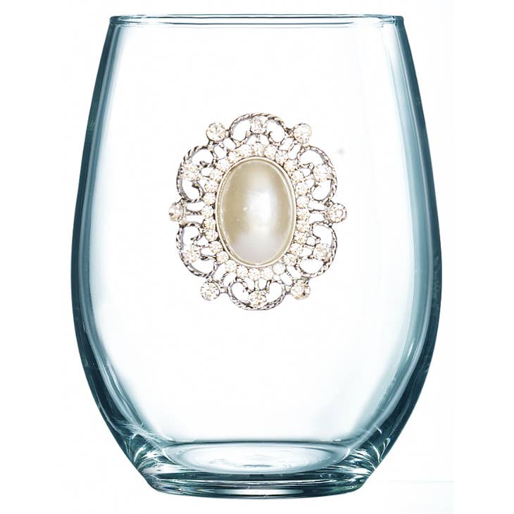 Oval Pearl Stemless Glass