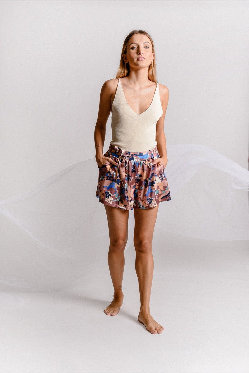 Floral Printed High Waist Shorts