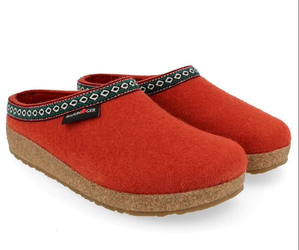 Grizzly Wool Clogs with Jacquard Trim