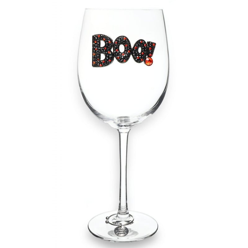 Boo Halloween Stemmed Wine Glass