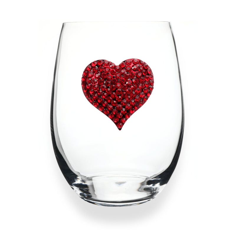 RED HEART WINE GLASS