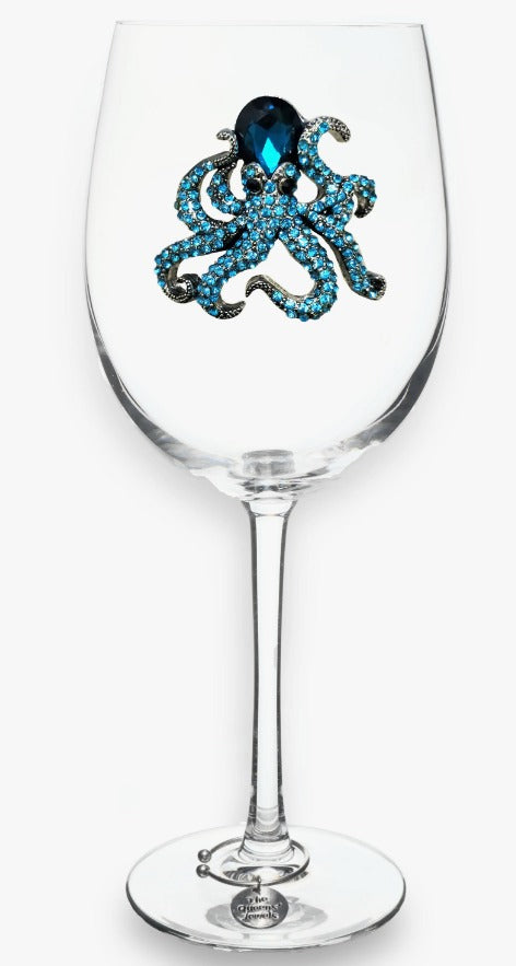 Octopus Jeweled Stemmed Glass